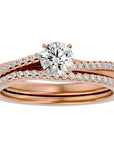 Inel de Logodnă Charme de Rose din Aur 14k cu Diamante Naturale Pavè de 0.72 ct din 14k Aur Roz - Castelo.ro