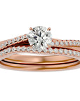 Inel De Logodnă Douce Aurore din Aur 14k cu Diamante Naturale Pavé de 0.72 ct din 14k Aur Roz - Castelo.ro