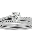 Inel de Logodnă Charme de Rose cu Diamante Naturale Pavè de 0.72 ct din Platina - Castelo.ro