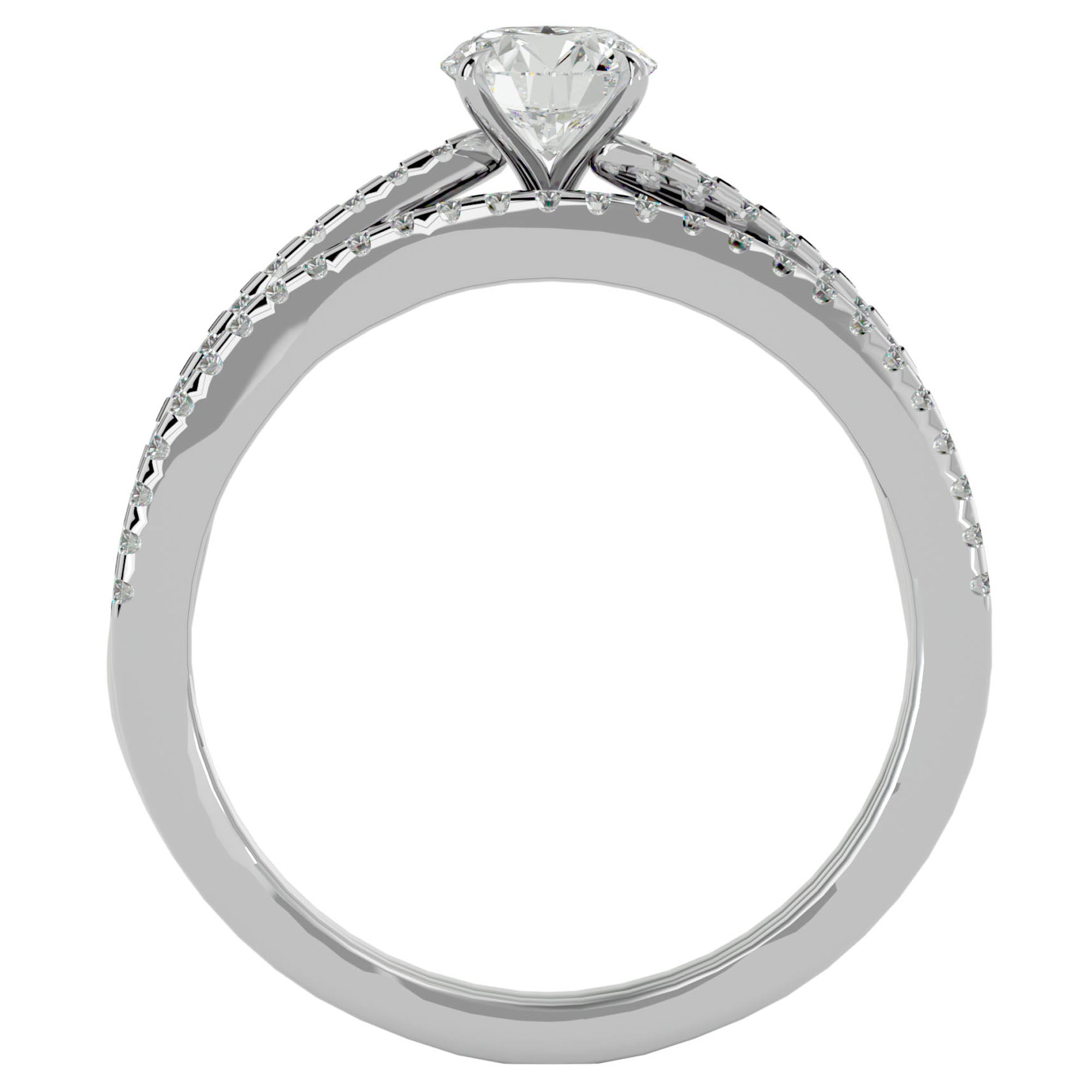 Inel de Logodnă Charme de Rose cu Diamante Create în Laborator Pavè de 0.72 ct din Platina - Castelo.ro