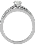 Inel De Logodnă Douce Aurore din Aur 14k cu Diamante Naturale Pavé de 0.72 ct din 14k Aur Alb - Castelo.ro