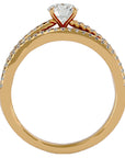 Inel de Logodnă Charme de Rose din Aur 14k cu Diamante Naturale Pavè de 0.72 ct din 14k Aur Galben - Castelo.ro