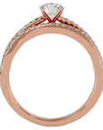 Inel de Logodnă Charme de Rose din Aur 14k cu Diamante Naturale Pavè de 0.72 ct din 14k Aur Roz - Castelo.ro