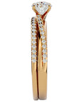 Inel de Logodnă Charme de Rose din Aur 14k cu Diamante Naturale Pavè de 0.72 ct din 14k Aur Galben - Castelo.ro