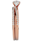 Inel de Logodnă Charme de Rose din Aur 14k cu Diamante Naturale Pavè de 0.72 ct din 14k Aur Roz - Castelo.ro