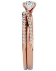 Inel De Logodnă Douce Aurore din Aur 14k cu Diamante Create în Laborator Pavé de 0.72 ct din 14k Aur Roz - Castelo.ro