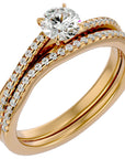 Inel de Logodnă Charme de Rose cu Diamante Naturale Pavè de 0.72 ct din 18k Aur Galben - Castelo.ro
