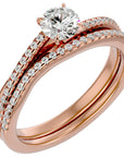 Inel de Logodnă Charme de Rose din Aur 14k cu Diamante Naturale Pavè de 0.72 ct din 14k Aur Roz - Castelo.ro
