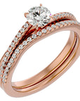 Inel De Logodnă Douce Aurore din Aur 14k cu Diamante Naturale Pavé de 0.72 ct din 14k Aur Roz - Castelo.ro