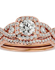 Inel Trésor Caché cu Diamante Create în Laborator Pavè de 1.08 ct din 18k Aur Roz - Castelo.ro