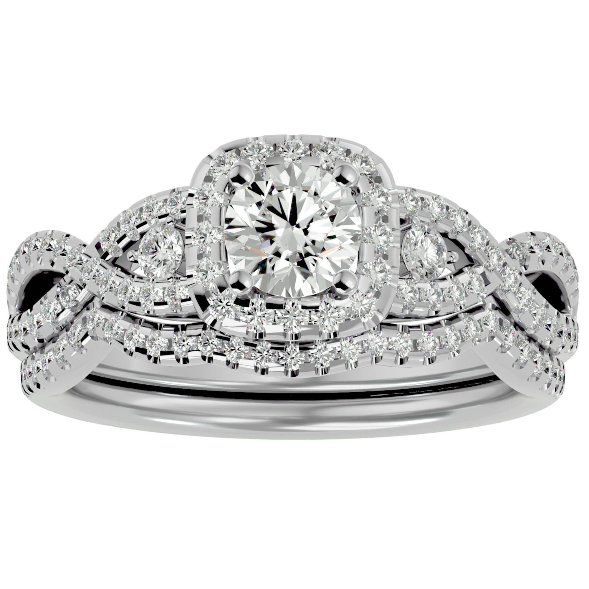 Inel Trésor Caché cu Diamante Create în Laborator Pavè de 1.08 ct din Platina - Castelo.ro