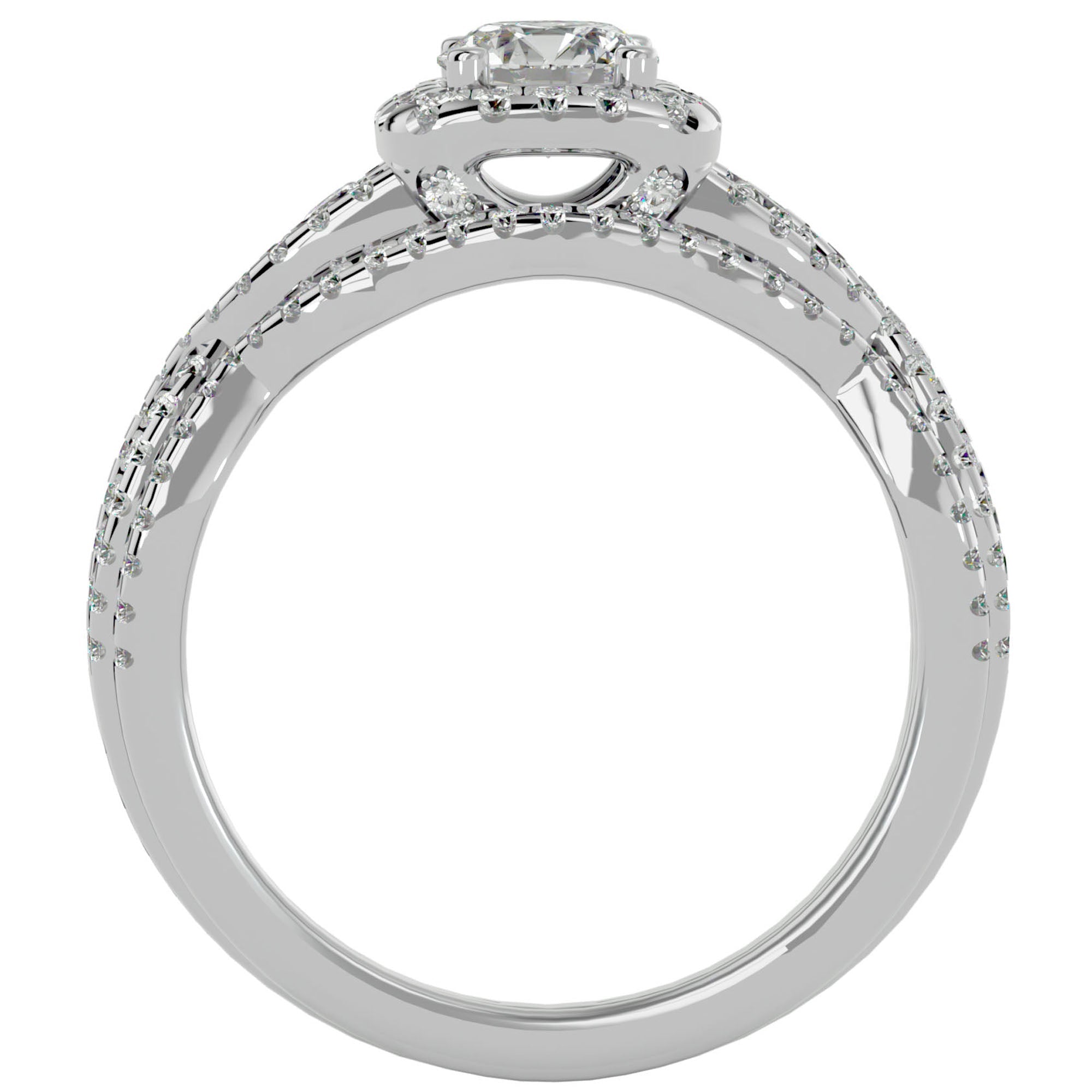 Inel Trésor Caché cu Diamante Create în Laborator Pavè de 1.08 ct din Platina - Castelo.ro