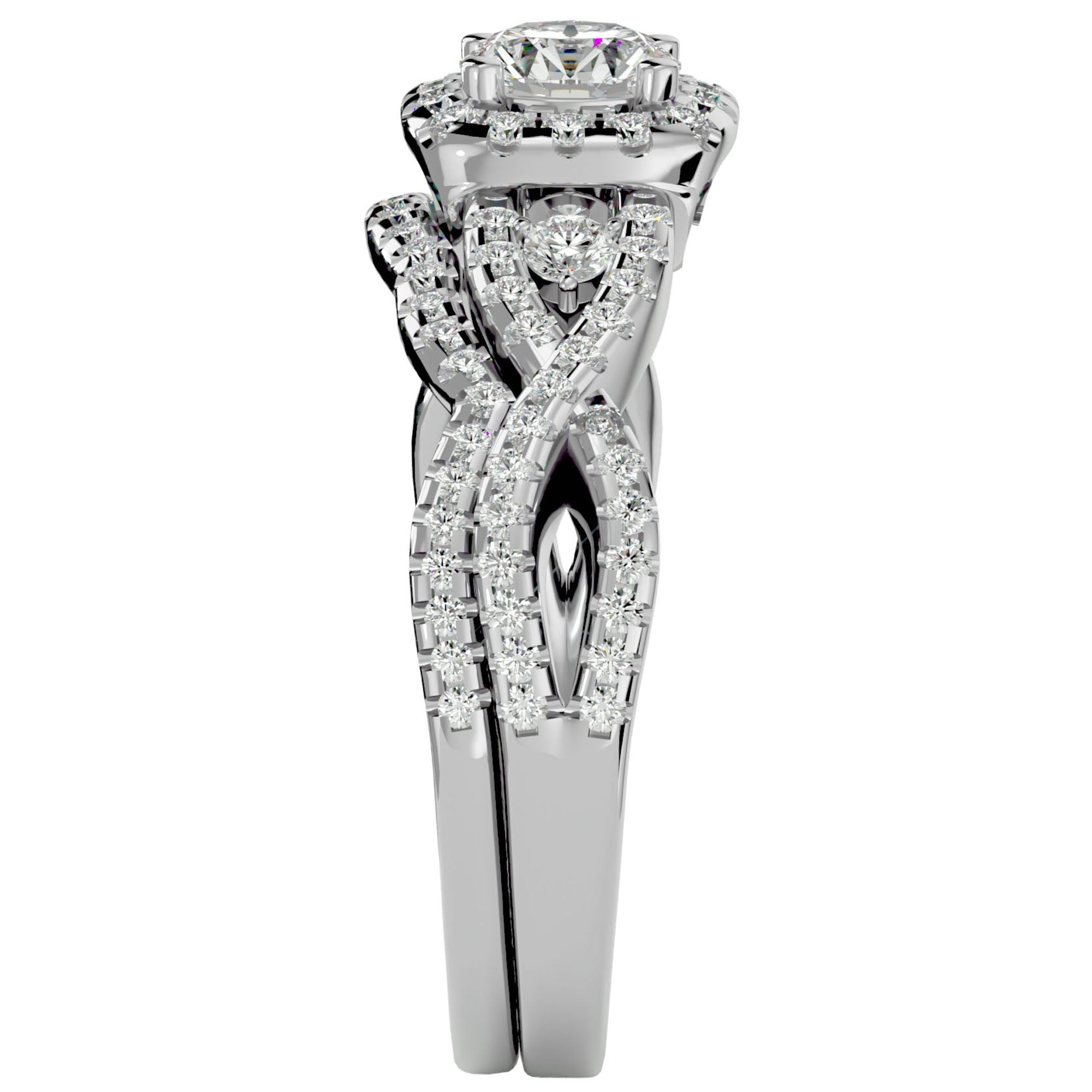 Inel Trésor Caché cu Diamante Create în Laborator Pavè de 1.08 ct din Platina - Castelo.ro