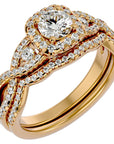 Inel Trésor Caché cu Diamante Create în Laborator Pavè de 1.08 ct din 18k Aur Galben - Castelo.ro