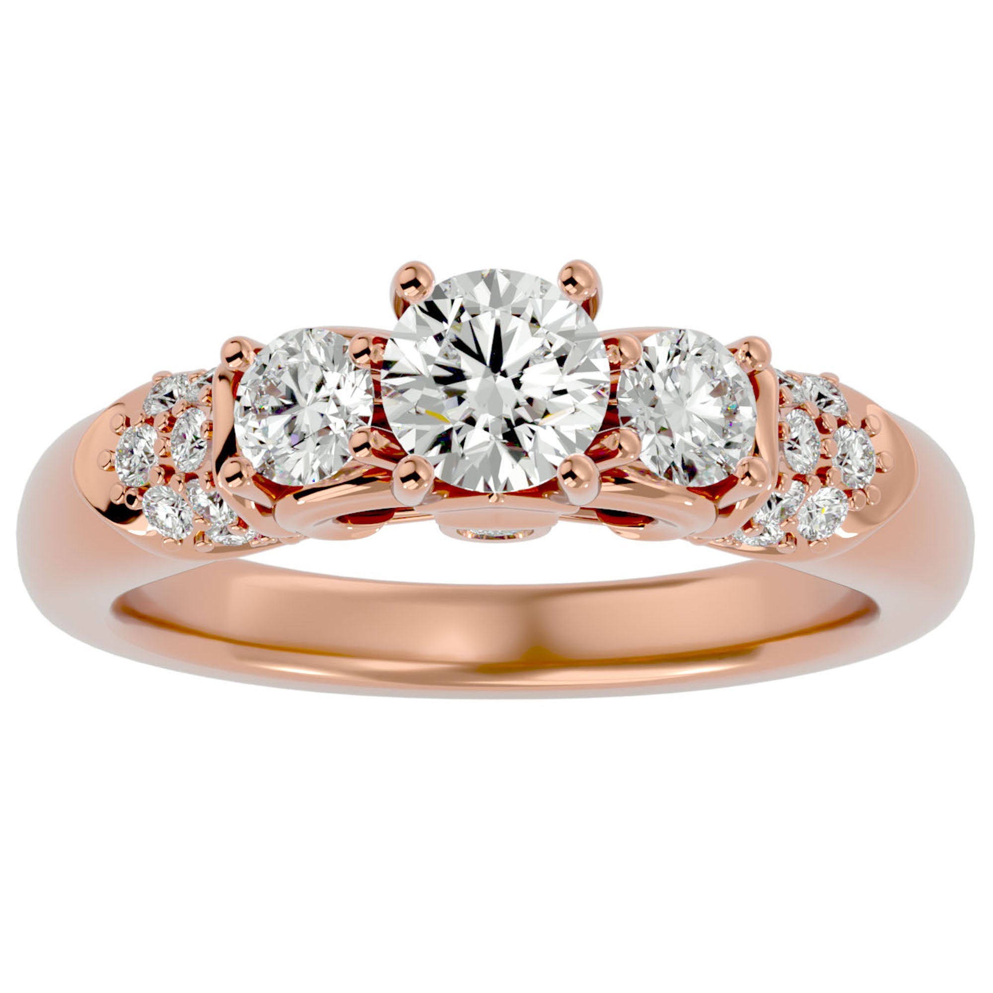 Inel De Logodnă Écho du Temps din Aur 14k cu Diamante Create în Laborator de 1.17 ct din 14k Aur Roz - Castelo.ro