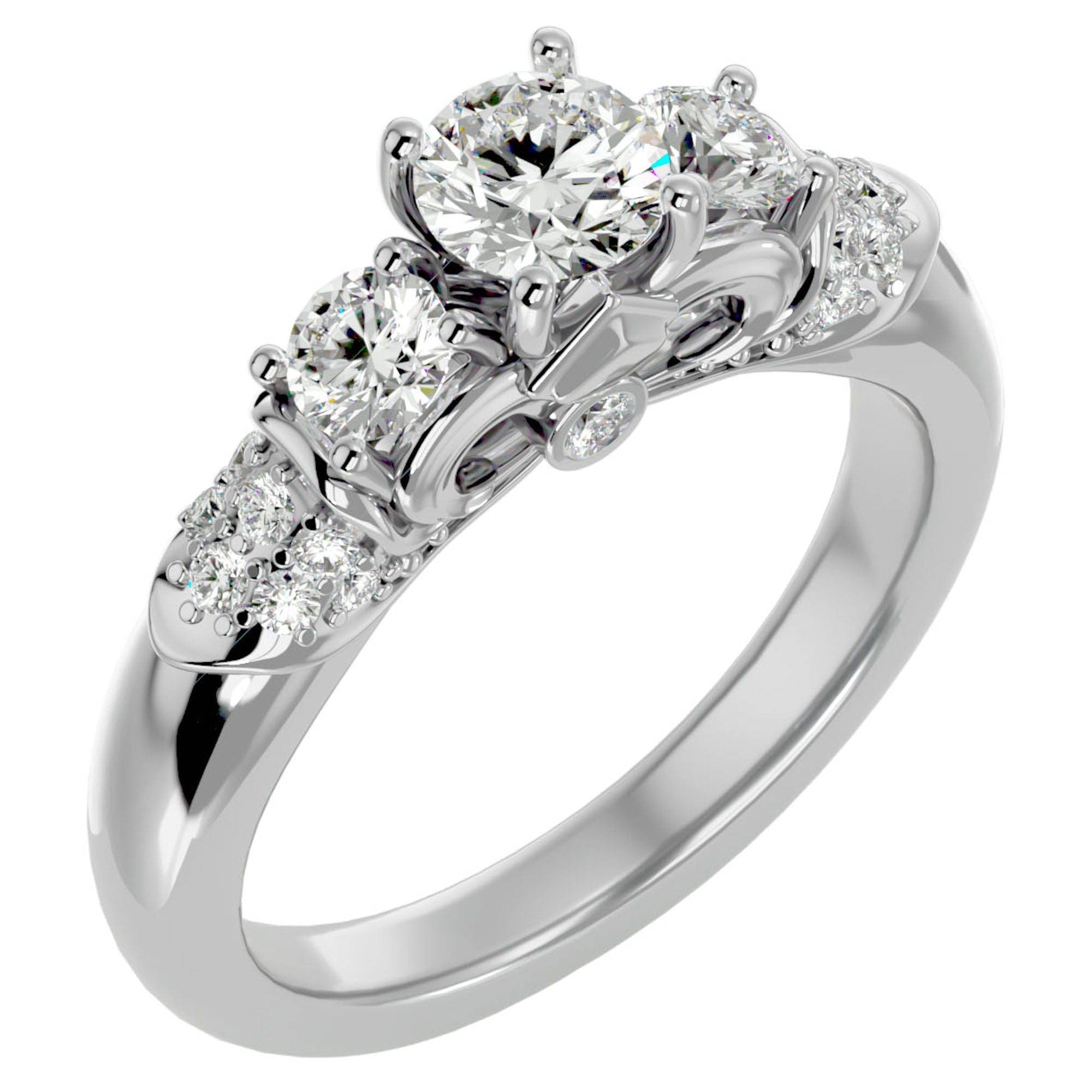 Inel De Logodnă Écho du Temps din Aur 14k cu Diamante Create în Laborator de 1.17 ct din 14k Aur Alb - Castelo.ro