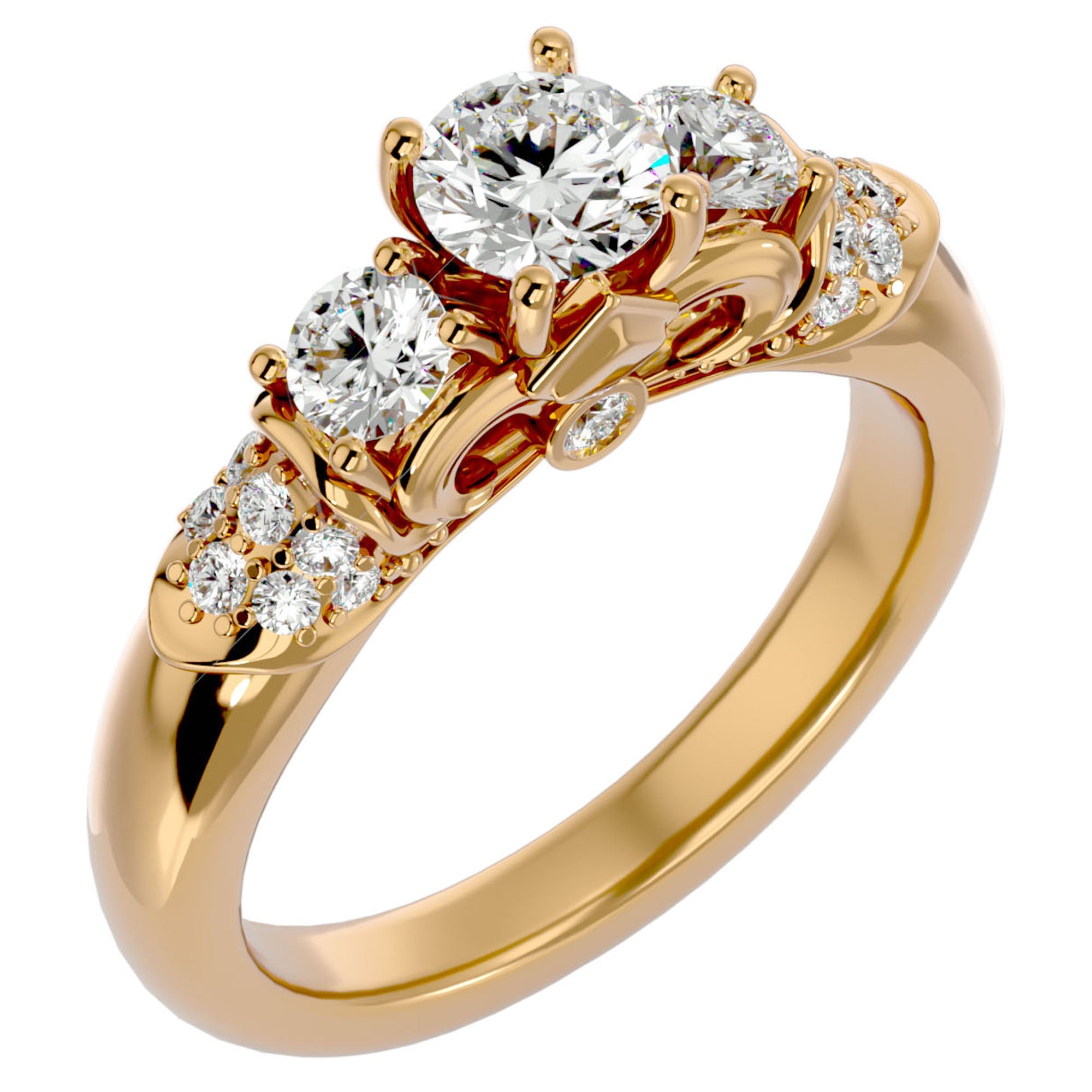 Inel De Logodnă Écho du Temps din Aur 14k cu Diamante Create în Laborator de 1.17 ct din 14k Aur Galben - Castelo.ro