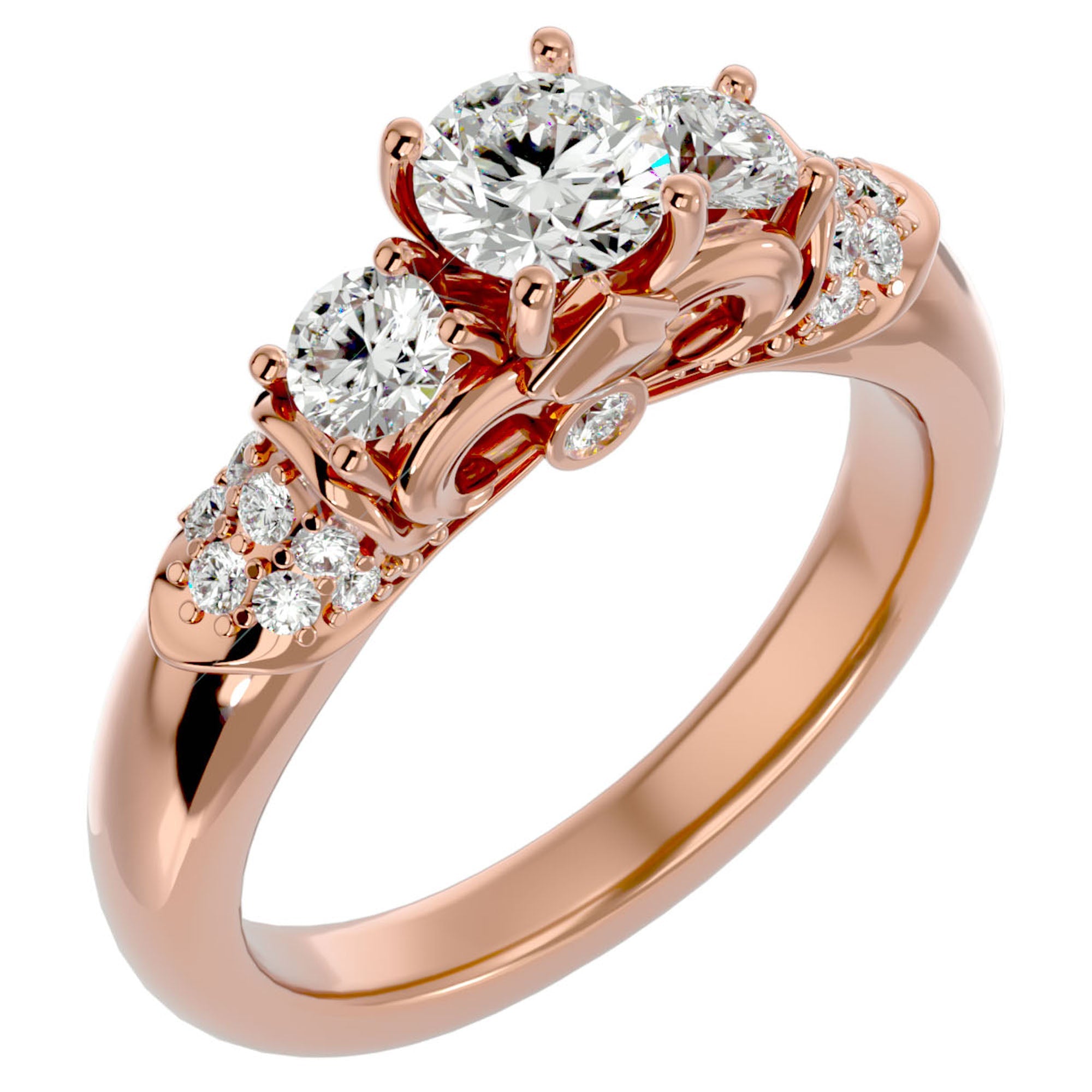 Inel De Logodnă Écho du Temps din Aur 14k cu Diamante Create în Laborator de 1.17 ct din 14k Aur Roz - Castelo.ro
