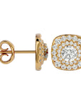 Cercei Din Diamant Cu Tăietură In Formă De Pernă, 2.06 ct din 18k Aur Galben - Castelo.ro