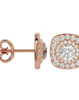 Cercei Din Diamant Cu Tăietură In Formă De Pernă, 2.06 ct din 18k Aur Roz - Castelo.ro