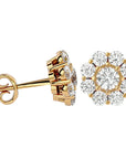 Cercei Clasici Cu Diamante Naturale Rotunde 1.87 ct din 18K Aur Galben - Castelo.ro