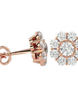 Cercei Clasici Cu Diamante Naturale Rotunde 1.87 ct din 18K Aur Roz - Castelo.ro