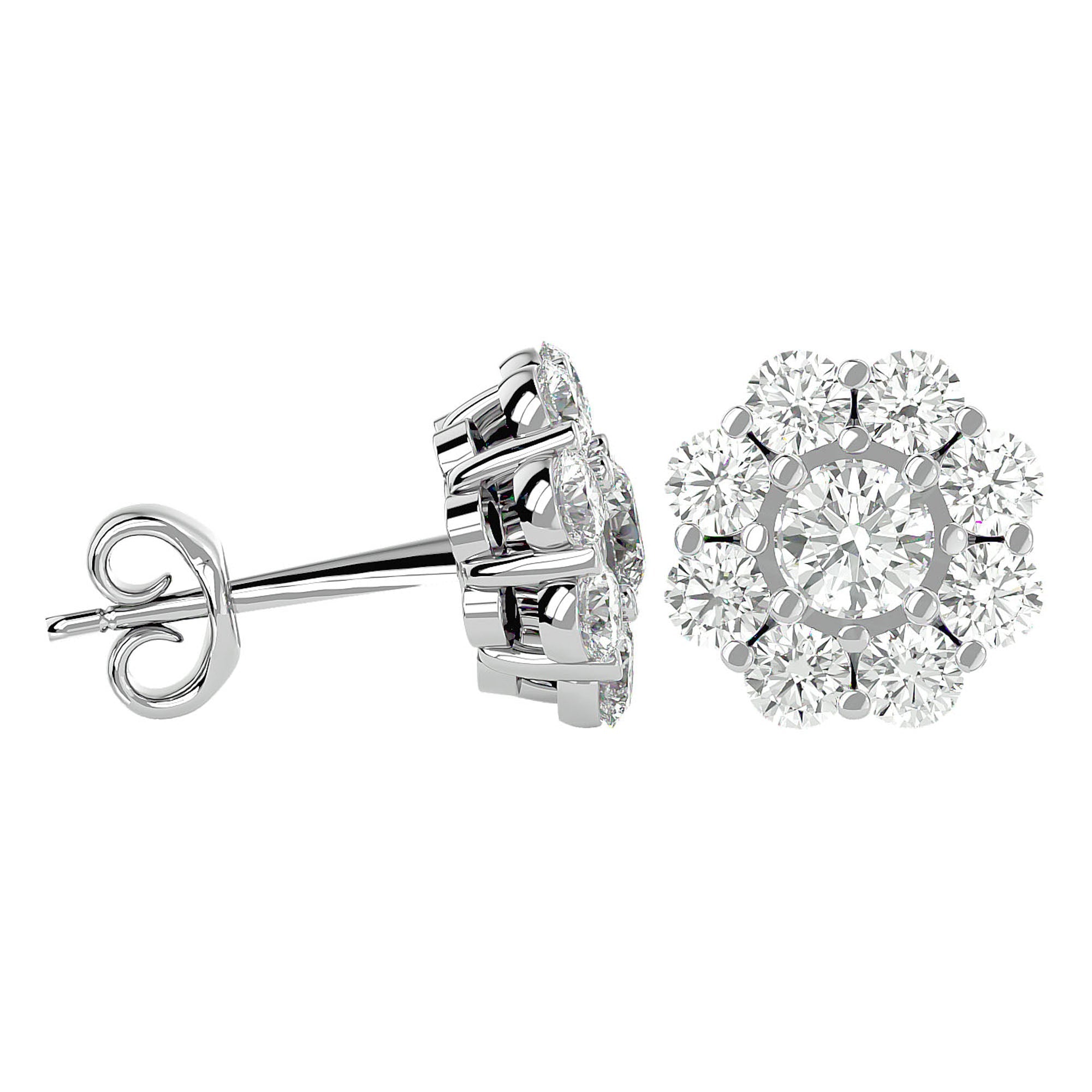 Cercei Clasici Cu Diamante Naturale Rotunde 1.87 ct din - Castelo.ro