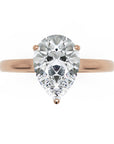 Inel de Logodnă Solitaire din Aur 14k cu Moissanite Pară de 1.87 ct din 14k Aur Roz - Castelo.ro