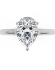 Inel de Logodnă Solitaire din Aur 14k cu Moissanite Pară de 1.87 ct din 14k Aur Alb - Castelo.ro