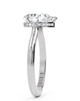 Inel de Logodnă Solitaire din Aur 14k cu Moissanite Pară de 1.87 ct din 14k Aur Alb - Castelo.ro