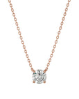 Lanț din Aur 14k cu Pandantiv Solitaire Rotund din Diamant Creat în Laborator de 1.03 ct din 14K Aur Roz - Castelo.ro