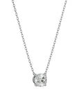 Lanț din Aur 14k cu Pandantiv Solitaire Rotund din Diamant Natural de 1.03 ct din 14K Aur Alb - Castelo.ro