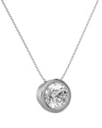 Lanț din Aur 14k cu Pandantiv Solitaire Rotund Bezel din Diamant Create în Laborator de 1.08 ct din 14K Aur Alb - Castelo.ro