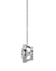 Lanț din Aur 14k cu Pandantiv Solitaire Rotund Bezel din Diamant Natural de 1.08 ct din 14K Aur Alb - Castelo.ro