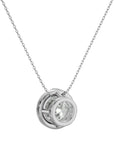 Lanț din Aur 14k cu Pandantiv Solitaire Rotund Bezel din Diamant Natural de 1.08 ct din 14K Aur Alb - Castelo.ro