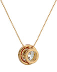 Lanț din Aur 14k cu Pandantiv Solitaire Rotund Bezel din Diamant Natural de 1.08 ct din 14K Aur Galben - Castelo.ro