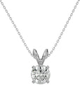 Lanț cu Pandantiv Solitaire Rotund din Moissanite de 0.59 ct din - Castelo.ro