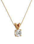 Lanț din Aur 14k cu Pandantiv Solitaire Rotund din Moissanite de 0.59 ct din 14K Aur Galben - Castelo.ro