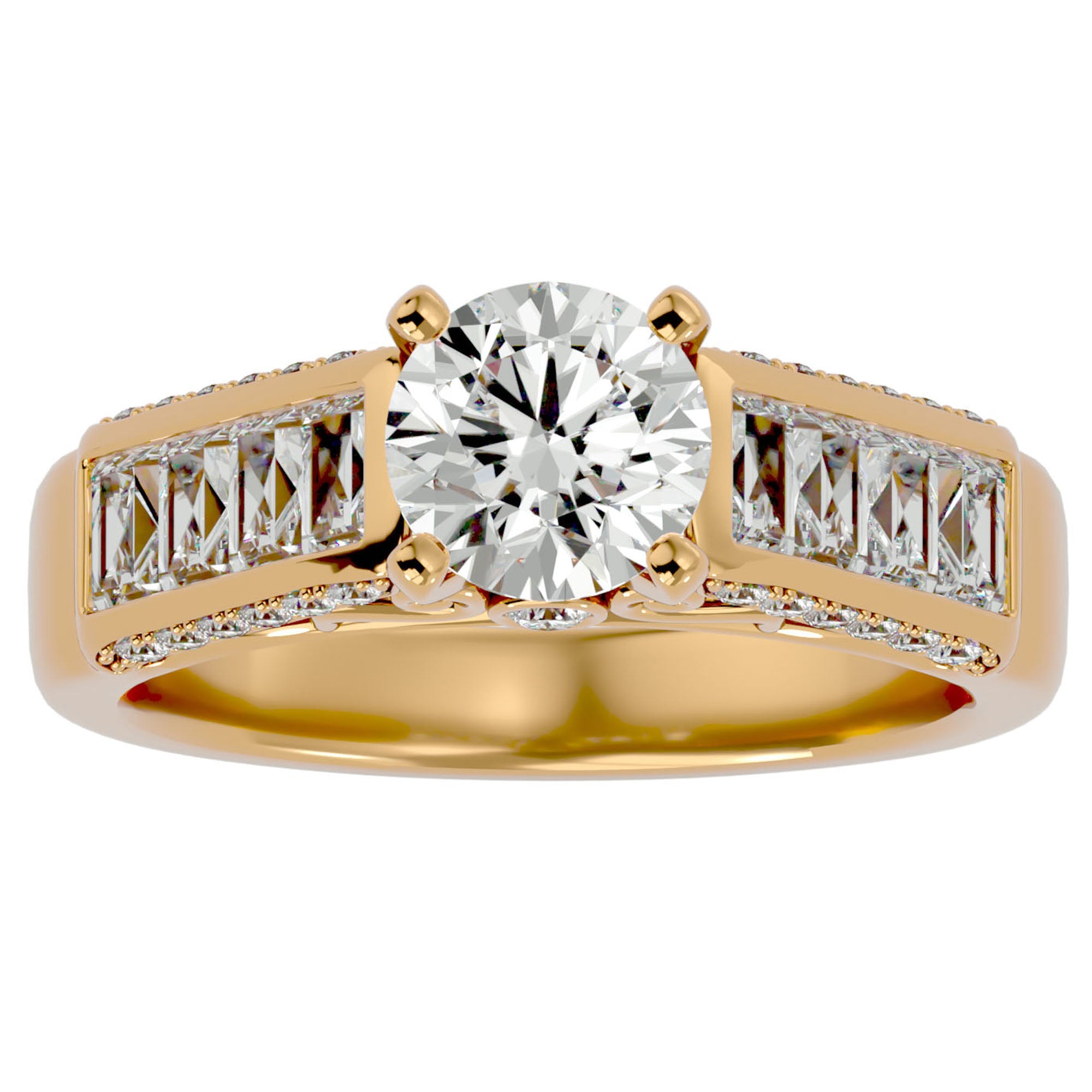 Inel De Logodnă Sentier Lumineux cu Diamante Create în Laborator de 1.95 ct din 18k Aur Galben - Castelo.ro