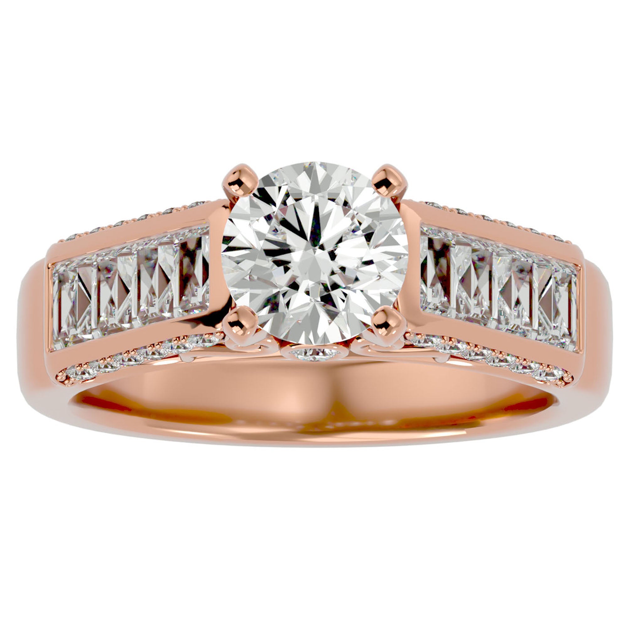Inel De Logodnă Sentier Lumineux cu Diamante Create în Laborator de 1.95 ct din 18k Aur Roz - Castelo.ro