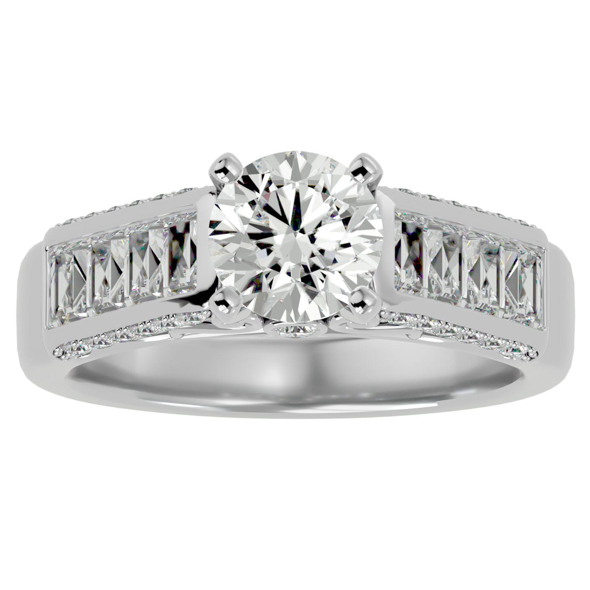 Inel De Logodnă Sentier Lumineux din Aur 14k cu Diamante Create în Laborator de 1.95 ct din 14k Aur Alb - Castelo.ro
