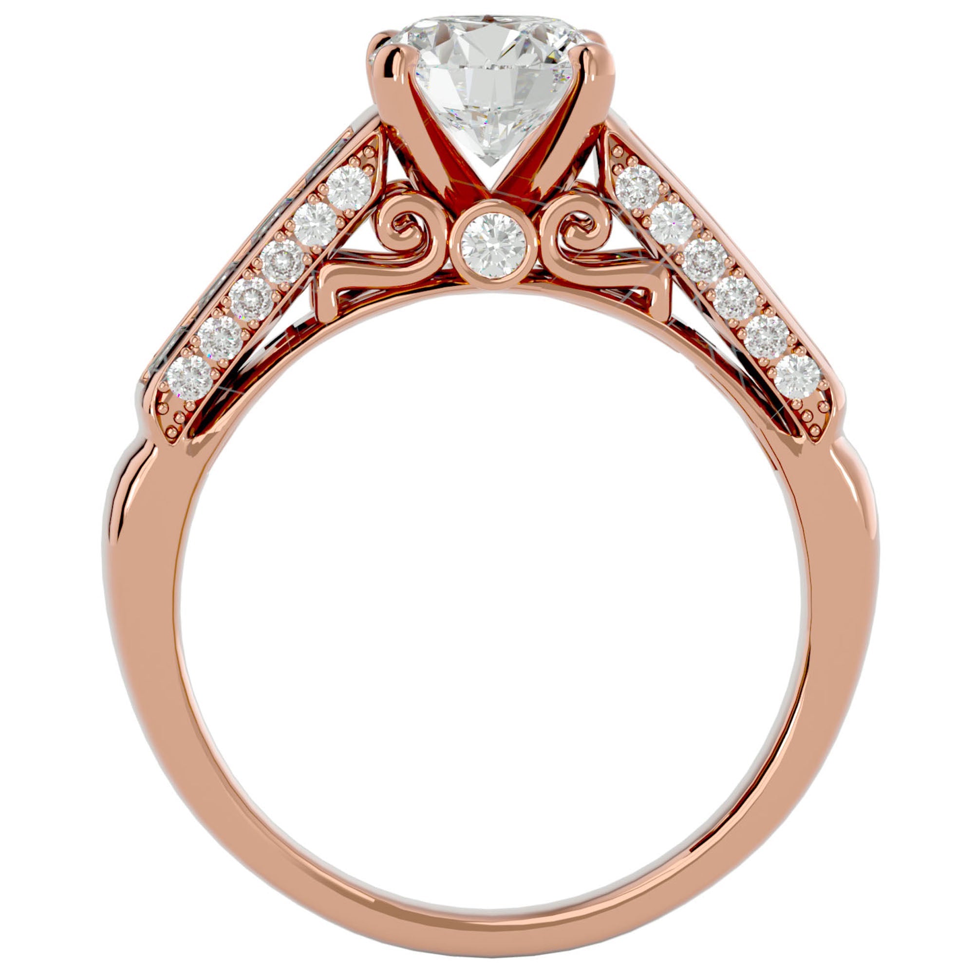 Inel De Logodnă Sentier Lumineux cu Diamante Create în Laborator de 1.95 ct din 18k Aur Roz - Castelo.ro