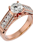 Inel De Logodnă Sentier Lumineux cu Diamante Naturale de 1.95 ct din 18k Aur Roz - Castelo.ro