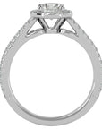 Inel de Logodnă cu Diamante Naturale Halo Etern Pavé de 1.13 ct din Platina - Castelo.ro