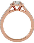 Inel de Logodnă din Aur 14k cu Diamante Create în Laborator Halo Etern Pavé de 1.13 ct din 14k Aur Roz - Castelo.ro