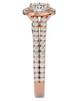 Inel de Logodnă din Aur 14k cu Diamante Naturale Halo Etern Pavé de 1.13 ct din 14k Aur Roz - Castelo.ro