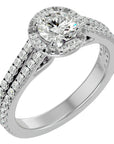 Inel de Logodnă cu Diamante Naturale Halo Etern Pavé de 1.13 ct din Platina - Castelo.ro
