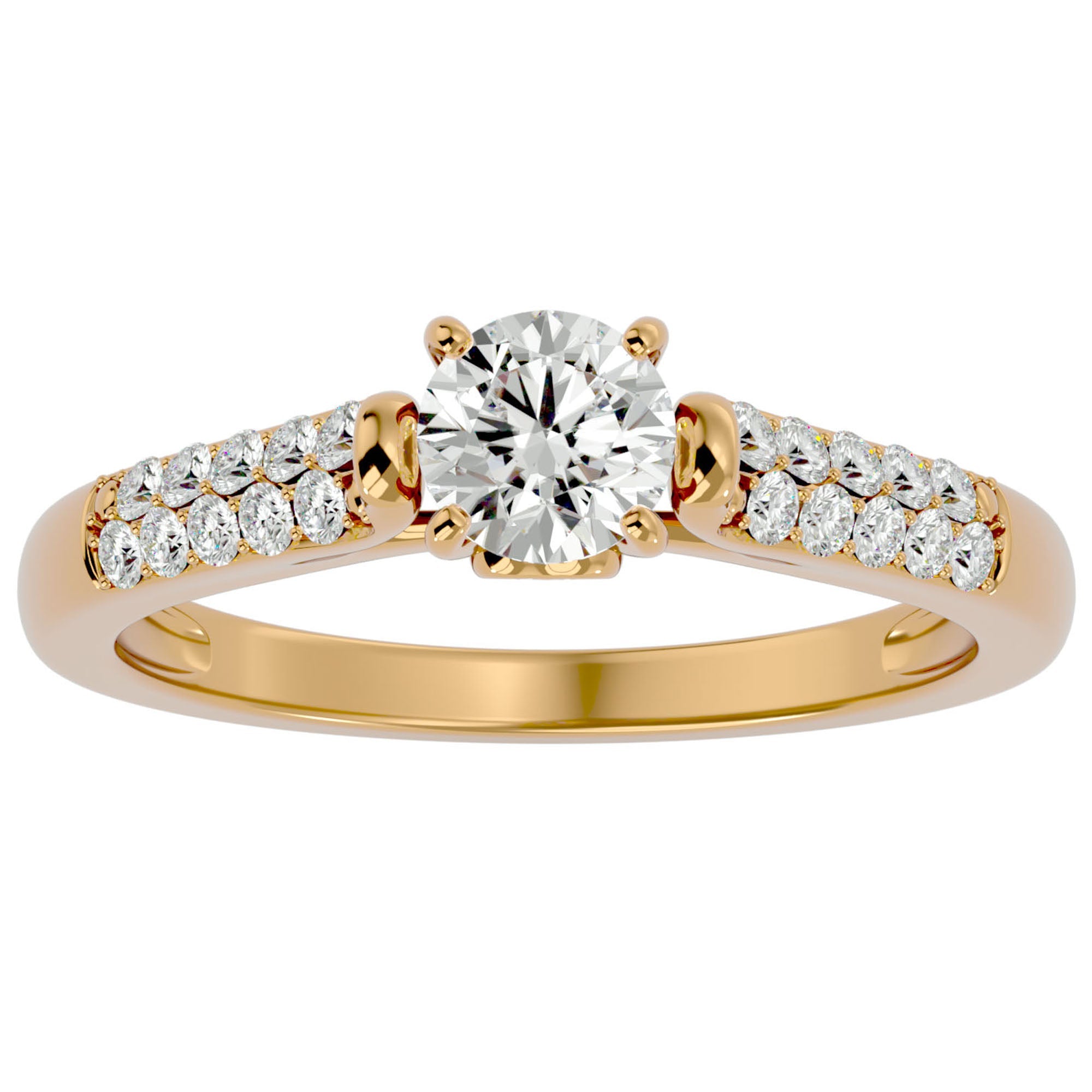 Inel De Logodnă Caresse de Mer cu Diamante Naturale de 0.69 ct din 18k Aur Galben - Castelo.ro