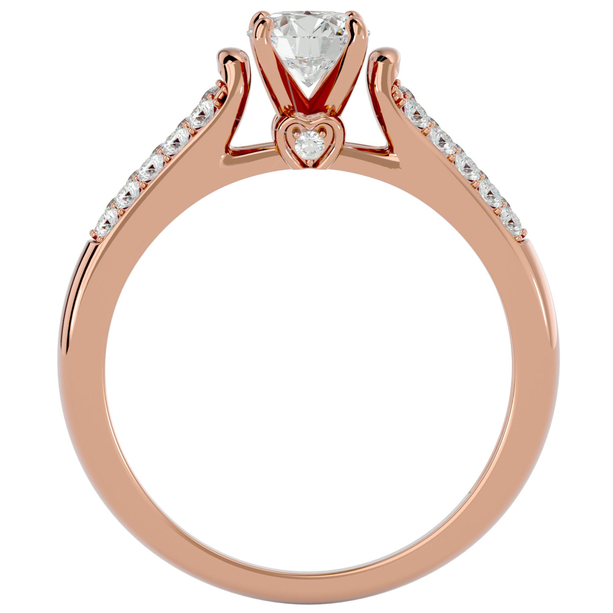Inel De Logodnă Caresse de Mer cu Diamante Naturale de 0.69 ct din 18k Aur Roz - Castelo.ro