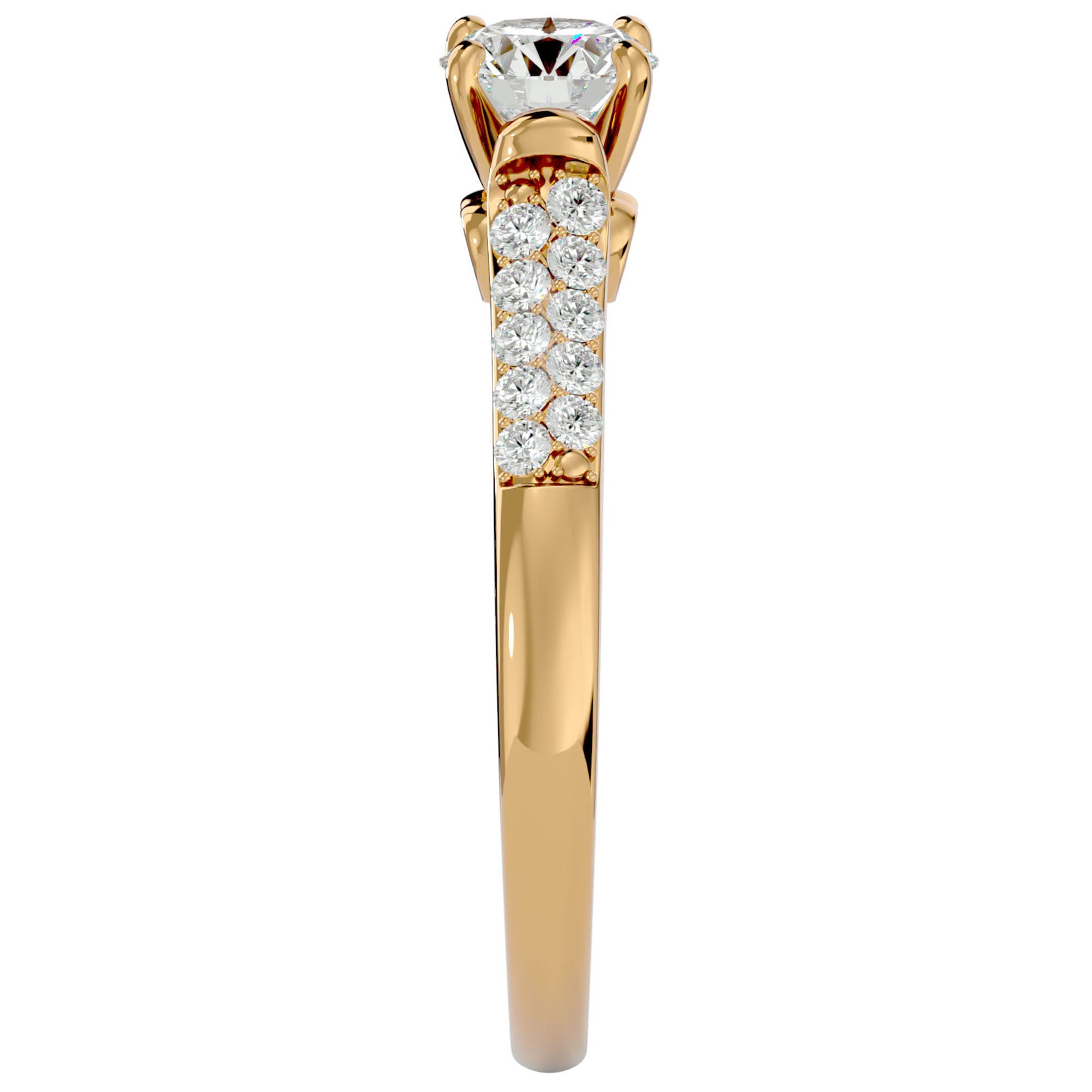 Inel De Logodnă Caresse de Mer din Aur 14k cu Moissanite de 0.69 ct din 14k Aur Galben - Castelo.ro